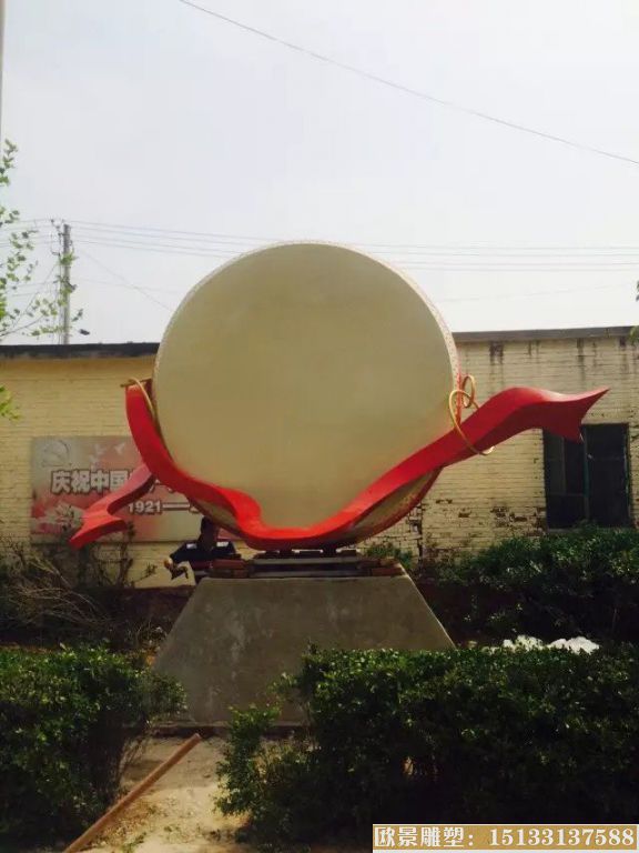 不锈钢大鼓景观装饰 中国风大鼓雕塑
