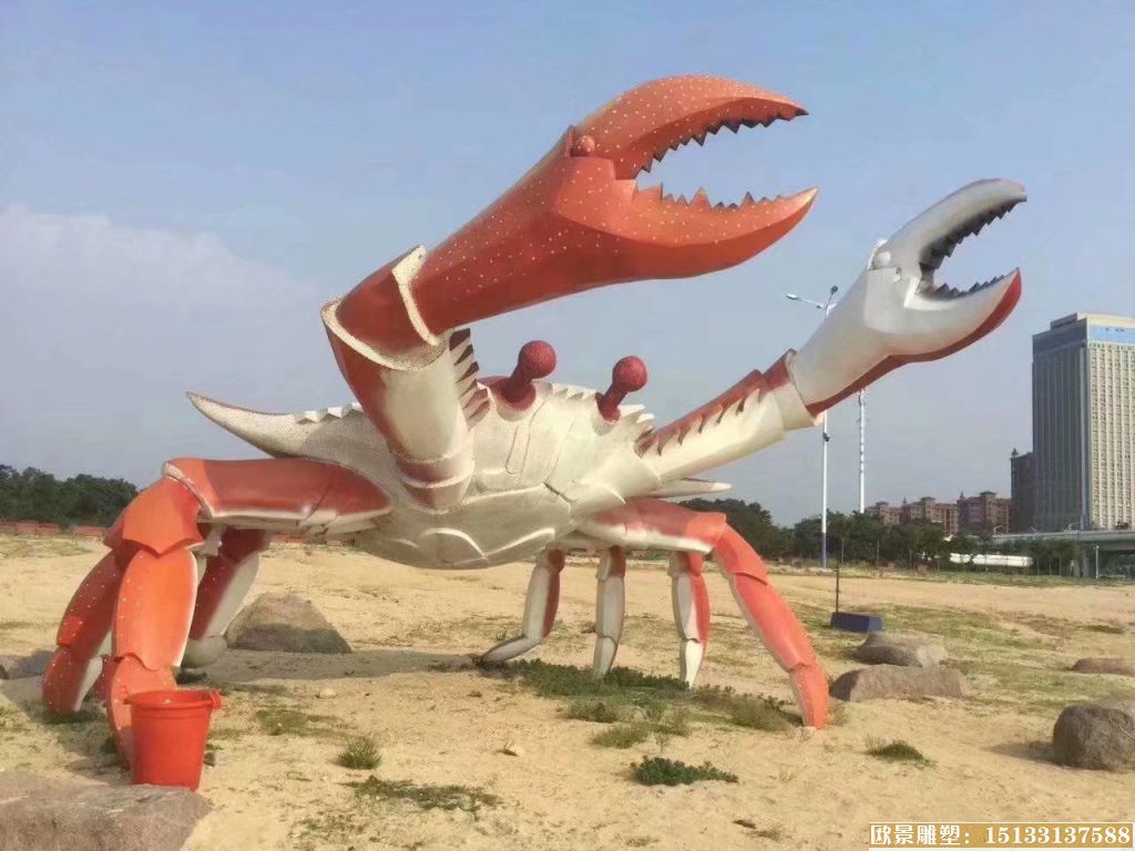 不锈钢大螃蟹雕塑 景观螃蟹雕塑